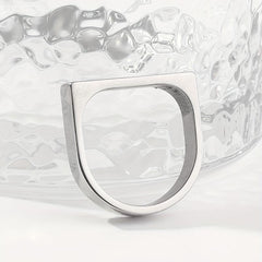 Women's Stainless Steel Closed Horseshoe Ring