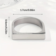 Women's Stainless Steel Closed Horseshoe Ring