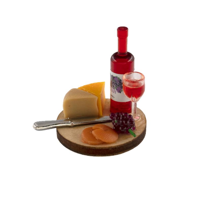 Dollhouse Cake & Wine Set - 12 Realistic Models for Decoration