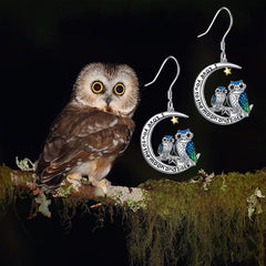 Cute Owl Moon Earrings for Women and Girls - Birthday Christmas Gift