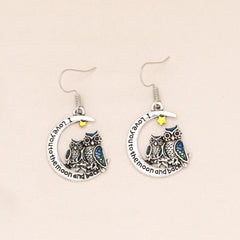 Cute Owl Moon Earrings for Women and Girls - Birthday Christmas Gift