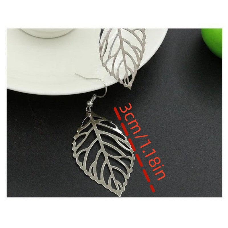 Leaf Pendant Earrings Long Retro Earrings Party Jewelry
