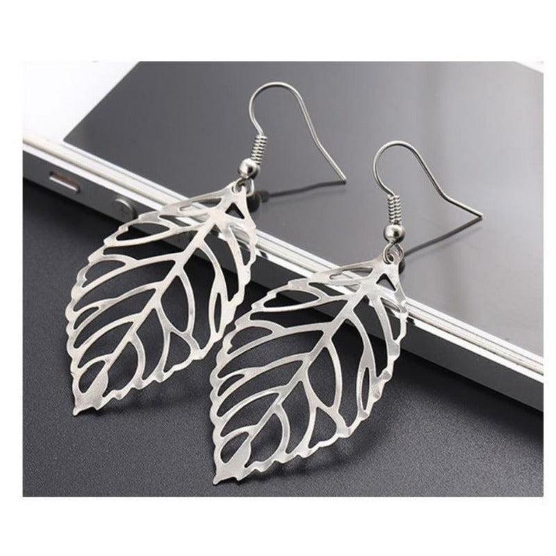 Leaf Pendant Earrings Long Retro Earrings Party Jewelry