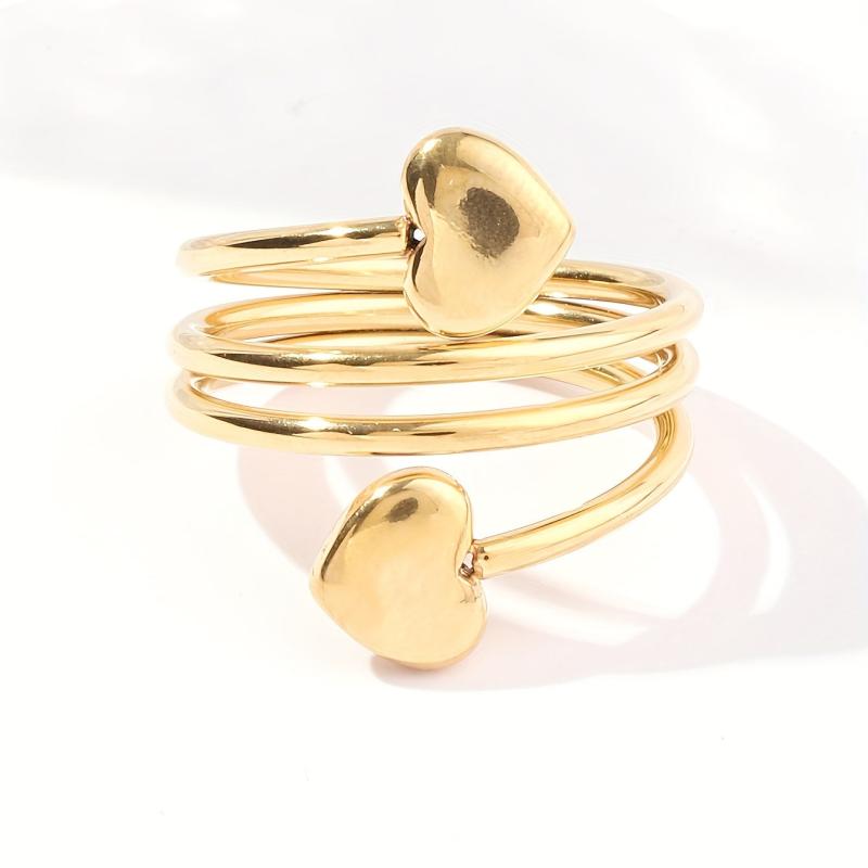 Double Love Stainless Steel Ring Combo