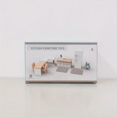 Wooden Toy Kitchen Bedroom & Playhouse Set for Kids