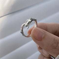 Vintage Punk Hip Hop Snake Ring Adjustable Silvery Index Finger Women's Jewelry