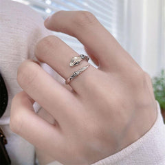 Vintage Punk Hip Hop Snake Ring Adjustable Silvery Index Finger Women's Jewelry