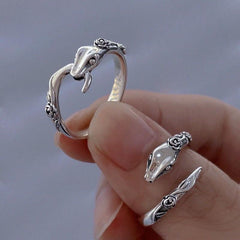 Vintage Punk Hip Hop Snake Ring Adjustable Silvery Index Finger Women's Jewelry
