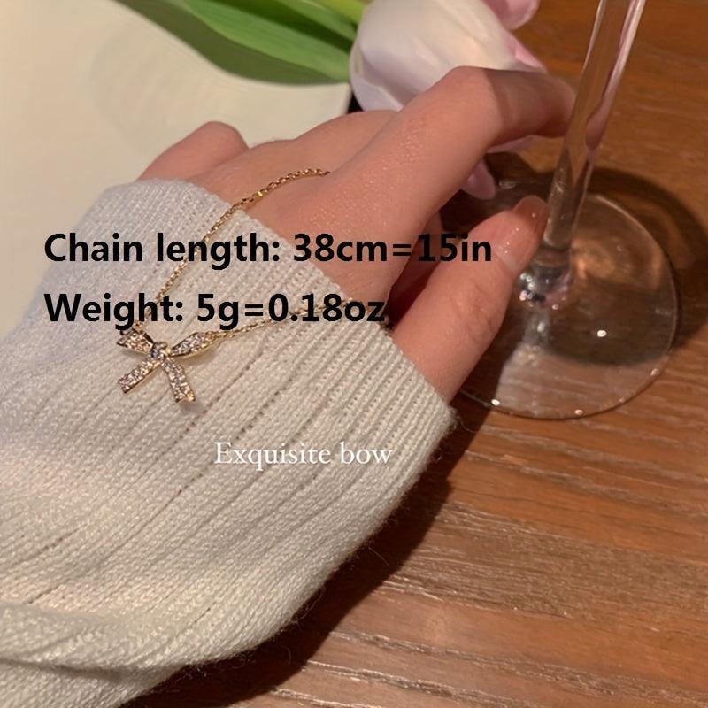 Bow Necklace Female Light Niche Neck Chain Style Temperament Sense Clavicle Chai