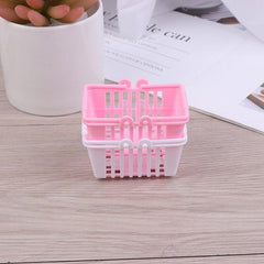 5Pcs Mini Shopping Basket Pretend Play Toys Kids Supermarket Hand Basket Model