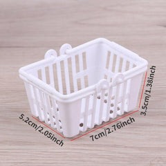 5Pcs Mini Shopping Basket Pretend Play Toys Kids Supermarket Hand Basket Model