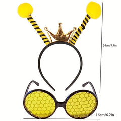 Bee Headband And Glasses Set With Antenna Headband And Sun Glasses