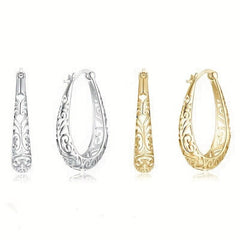 Hallow Oval Dangle Earrings Silvery Earrings Wedding Party Engagement