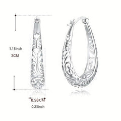 Hallow Oval Dangle Earrings Silvery Earrings Wedding Party Engagement