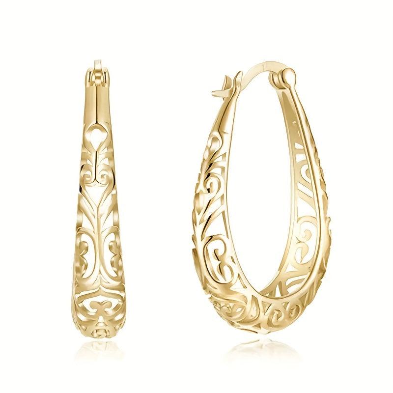 Hallow Oval Dangle Earrings Silvery Earrings Wedding Party Engagement