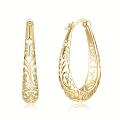 Hallow Oval Dangle Earrings Silvery Earrings Wedding Party Engagement
