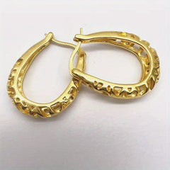Hallow Oval Dangle Earrings Silvery Earrings Wedding Party Engagement