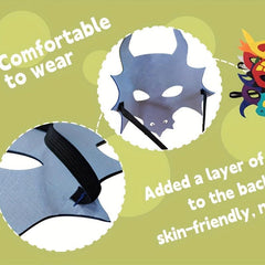 6 Pack Felt Dragon Masks For Kids - Masquerade & Dino Birthday Party