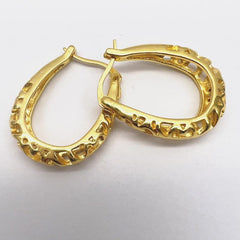 Heart Shaped Silver Hoop Earrings for Women