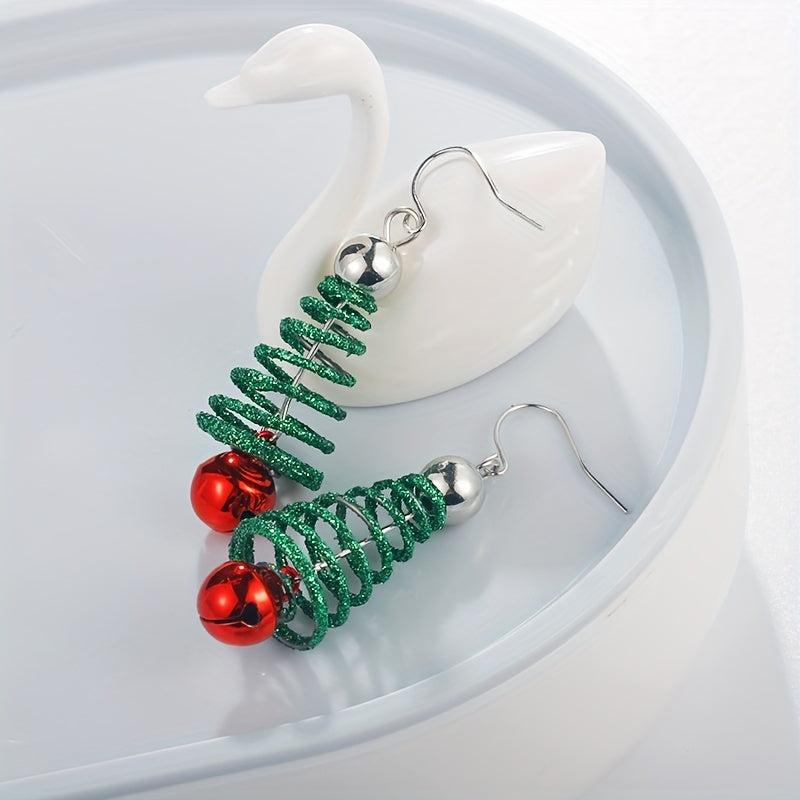 Spiral Christmas Tree Earrings & Ear Decorations