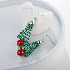 Spiral Christmas Tree Earrings & Ear Decorations