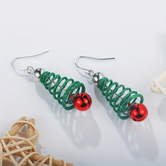 Spiral Christmas Tree Earrings & Ear Decorations
