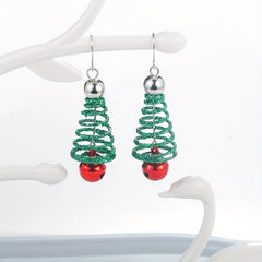 Spiral Christmas Tree Earrings & Ear Decorations