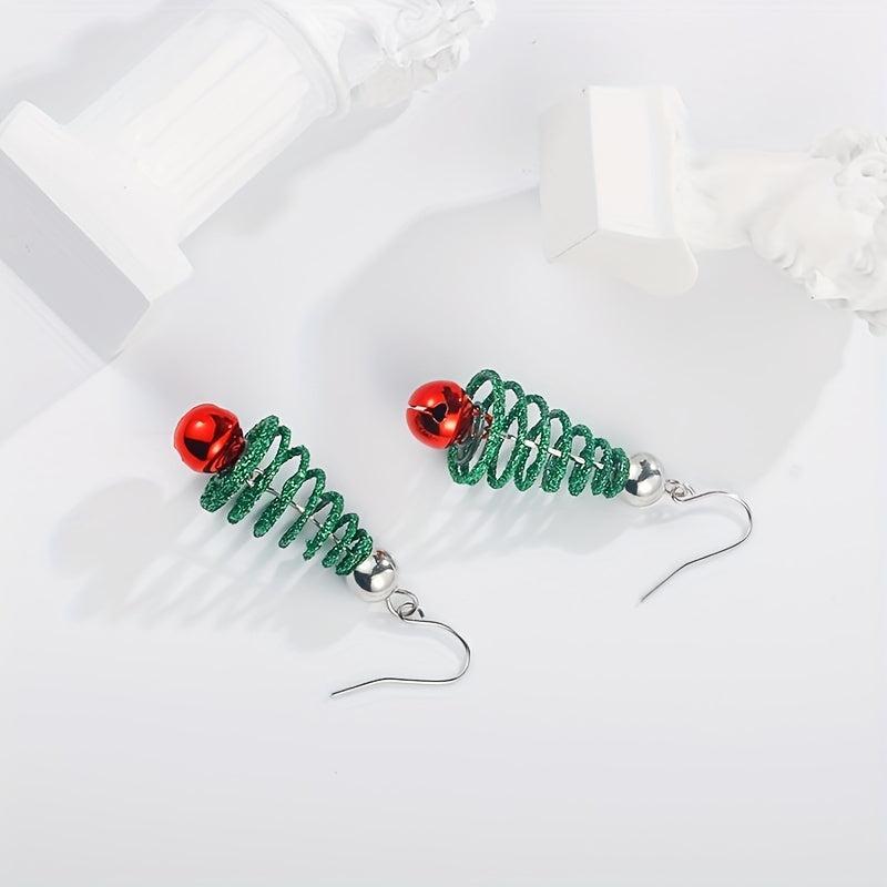 Spiral Christmas Tree Earrings & Ear Decorations