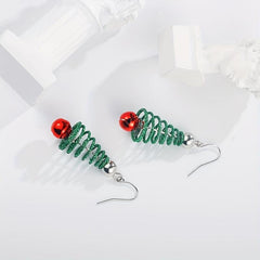 Spiral Christmas Tree Earrings & Ear Decorations