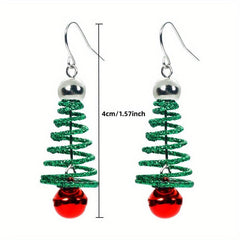 Spiral Christmas Tree Earrings & Ear Decorations