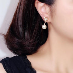 Temperament Lady Pearl Earrings, No Piercing Ear Clips, Cheongsam Wedding