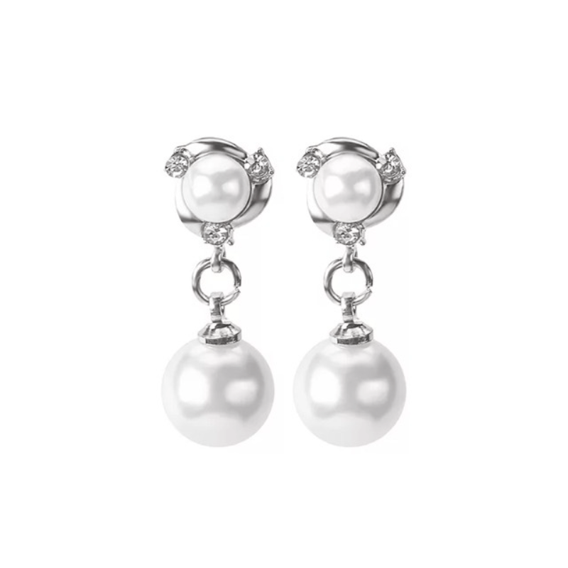 Temperament Lady Pearl Earrings, No Piercing Ear Clips, Cheongsam Wedding