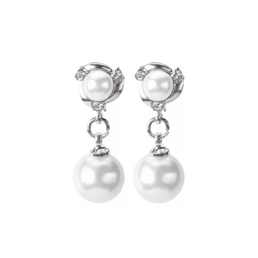 Temperament Lady Pearl Earrings, No Piercing Ear Clips, Cheongsam Wedding