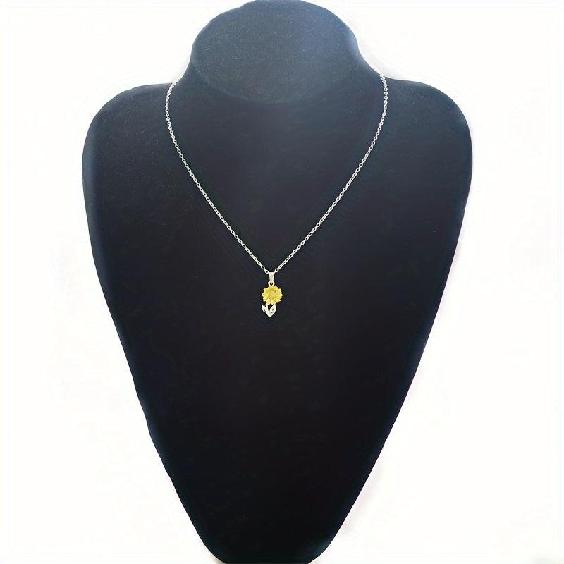 Sunflower Pendant Necklace For Women Party Necklace Christmas
