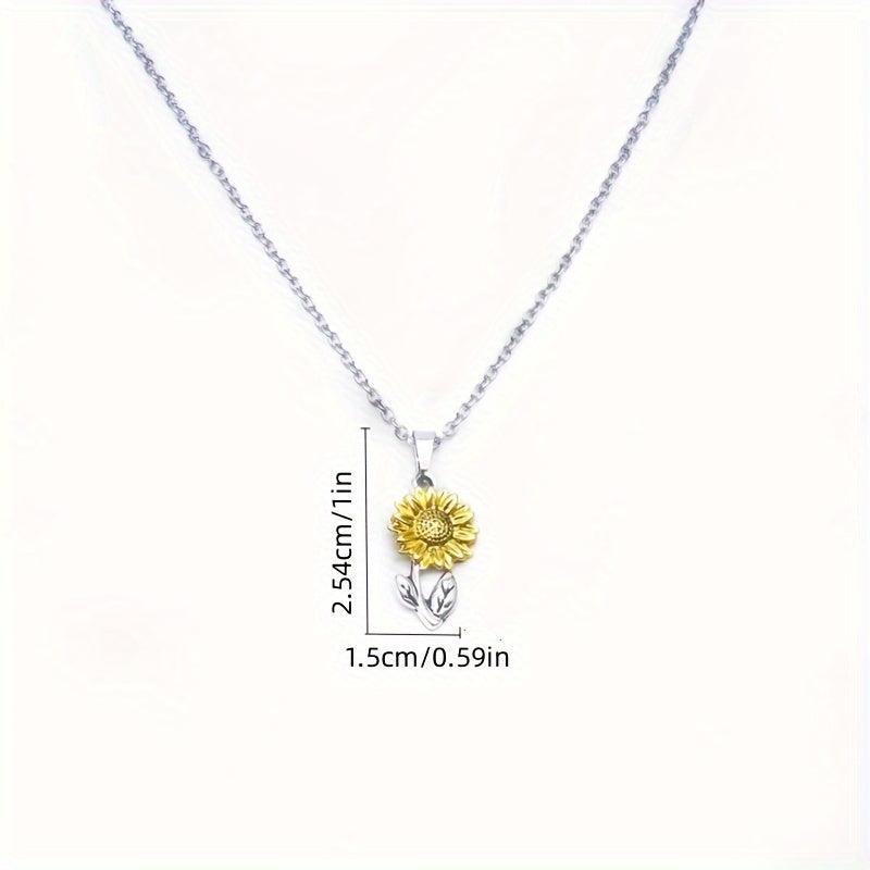 Sunflower Pendant Necklace For Women Party Necklace Christmas
