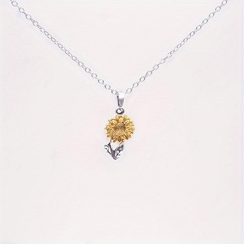 Sunflower Pendant Necklace For Women Party Necklace Christmas
