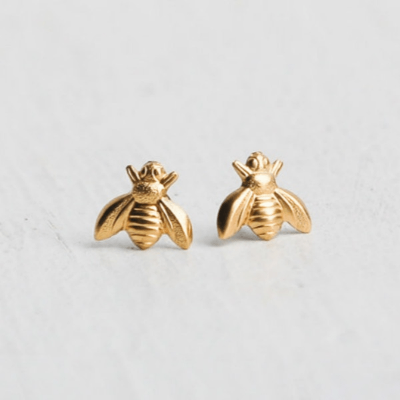 Silvery Plated Bee Little Bee Earrings Gift For Girls
