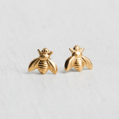 Silvery Plated Bee Little Bee Earrings Gift For Girls