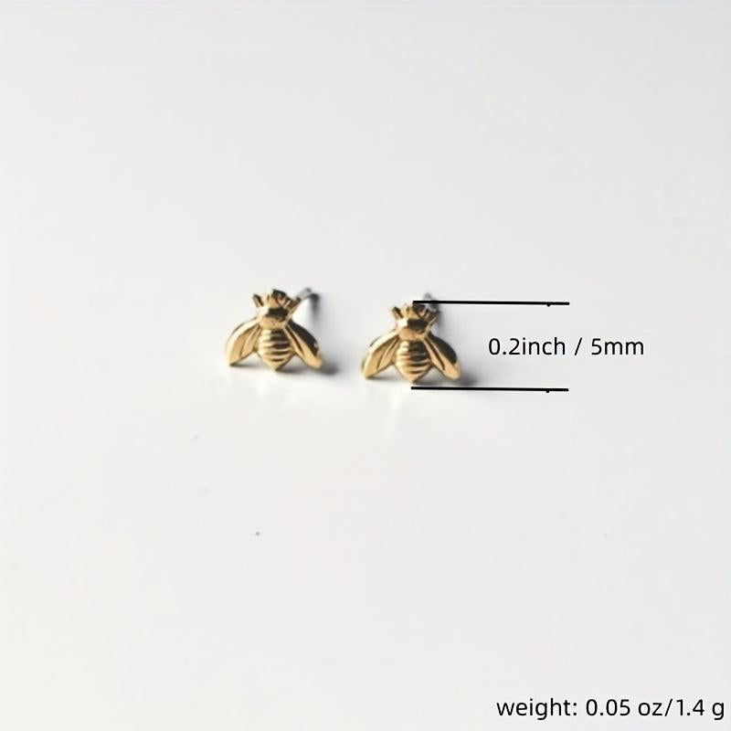 Silvery Plated Bee Little Bee Earrings Gift For Girls