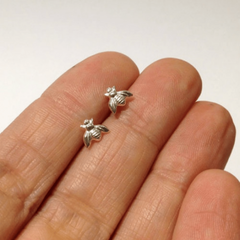 Silvery Plated Bee Little Bee Earrings Gift For Girls