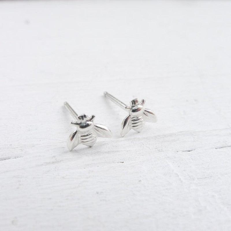 Silvery Plated Bee Little Bee Earrings Gift For Girls