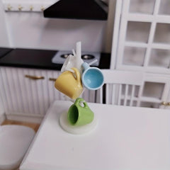 Mini Cup Set Water Cup Rack Dollhouse Accessories
