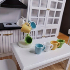 Mini Cup Set Water Cup Rack Dollhouse Accessories