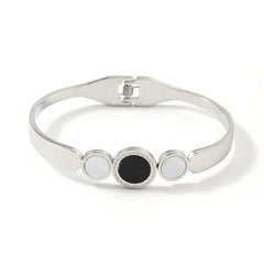 Steel Two Ends Circle Midi Great Wall Pattern Circle Shape Classic Romantic