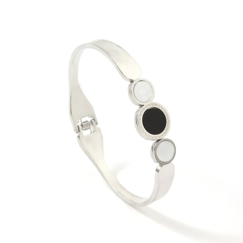Steel Two Ends Circle Midi Great Wall Pattern Circle Shape Classic Romantic
