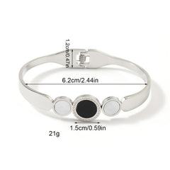 Steel Two Ends Circle Midi Great Wall Pattern Circle Shape Classic Romantic