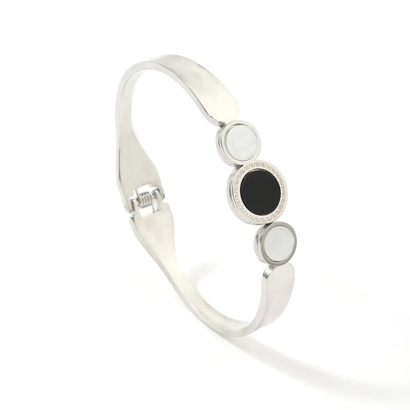 Steel Two Ends Circle Midi Great Wall Pattern Circle Shape Classic Romantic