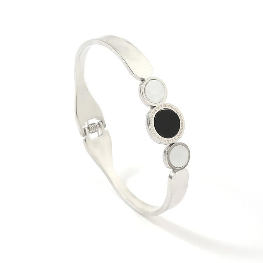 Steel Two Ends Circle Midi Great Wall Pattern Circle Shape Classic Romantic
