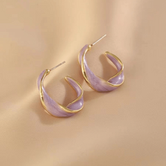 Red Twisted Stud Earrings Dazzling Oval for a Chic Look