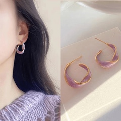 Red Twisted Stud Earrings Dazzling Oval for a Chic Look